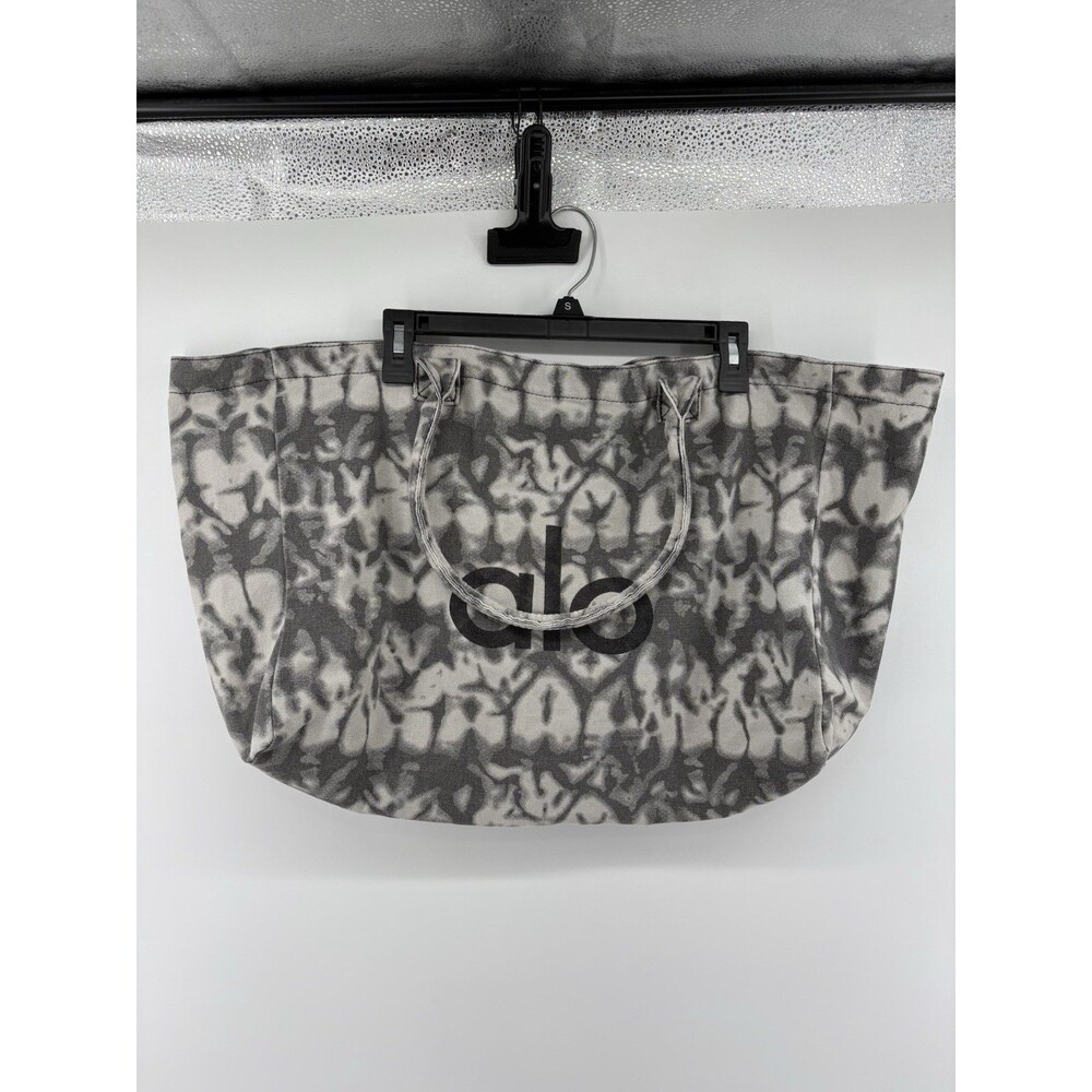 ALO Yoga Gray Tie Dye Tote Bag Canvas Large Gym Travel Bag